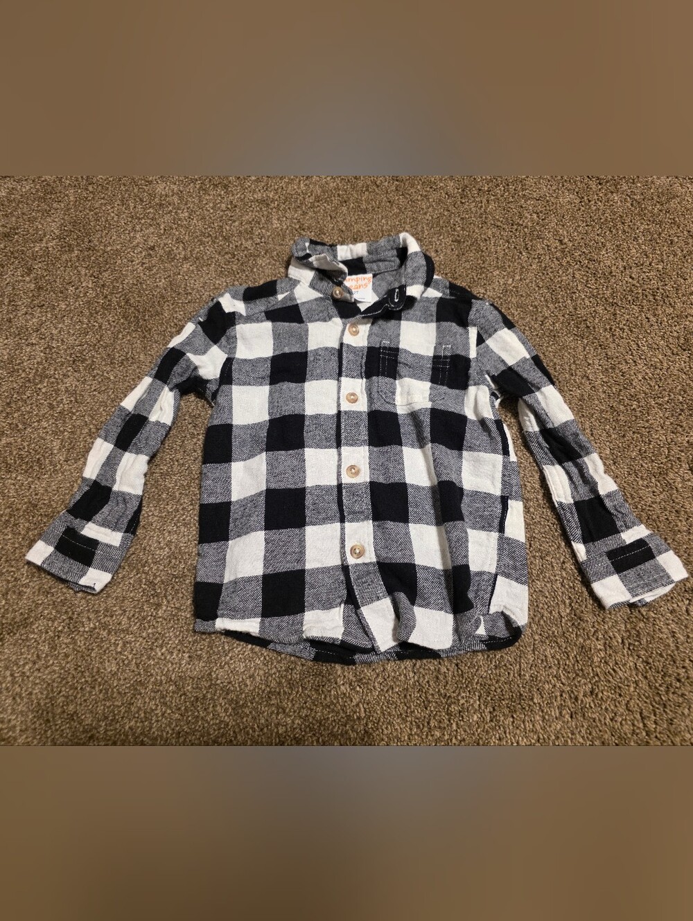 💓 3/$15 Jumping Beans 2T Black And White Long Sleeve Button Down Shirt
